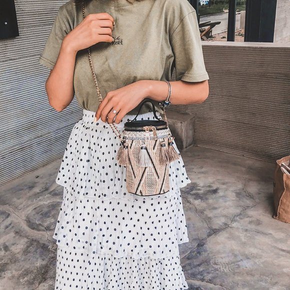 Staycation Tassle round bucket bag purse - Picture 5 of 8